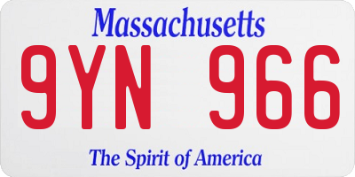 MA license plate 9YN966