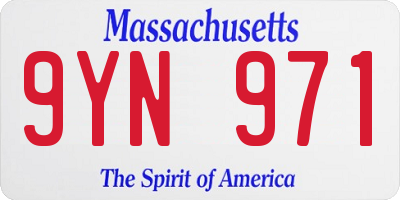MA license plate 9YN971