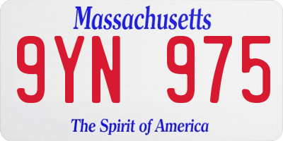 MA license plate 9YN975
