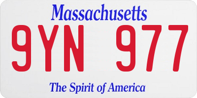 MA license plate 9YN977