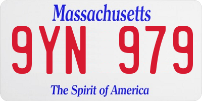 MA license plate 9YN979