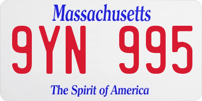MA license plate 9YN995