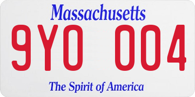 MA license plate 9YO004