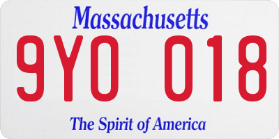 MA license plate 9YO018
