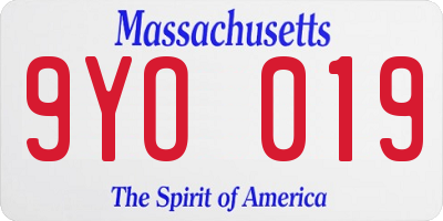 MA license plate 9YO019