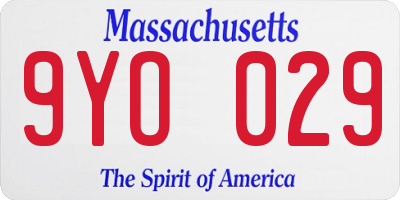 MA license plate 9YO029
