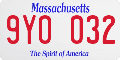MA license plate 9YO032