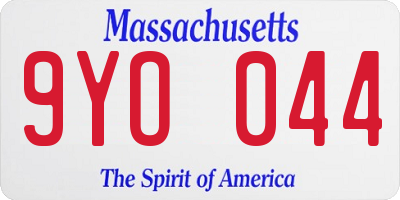 MA license plate 9YO044