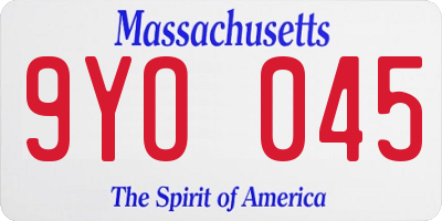 MA license plate 9YO045