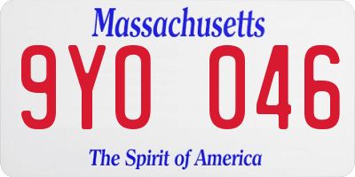 MA license plate 9YO046