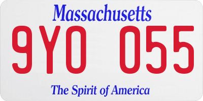 MA license plate 9YO055