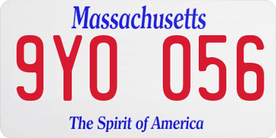 MA license plate 9YO056