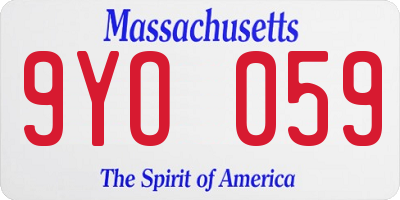 MA license plate 9YO059