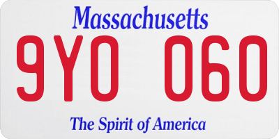 MA license plate 9YO060