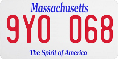 MA license plate 9YO068