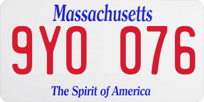 MA license plate 9YO076