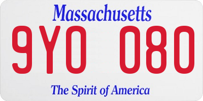 MA license plate 9YO080