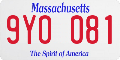 MA license plate 9YO081