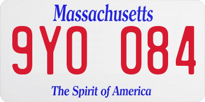 MA license plate 9YO084