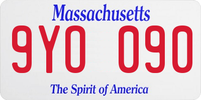 MA license plate 9YO090