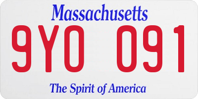 MA license plate 9YO091