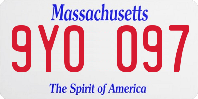 MA license plate 9YO097