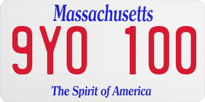 MA license plate 9YO100
