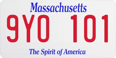 MA license plate 9YO101