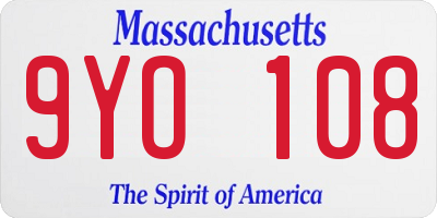 MA license plate 9YO108