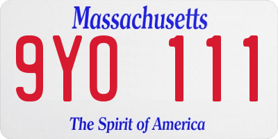 MA license plate 9YO111