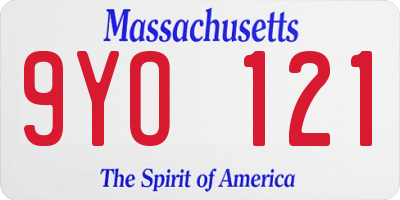 MA license plate 9YO121