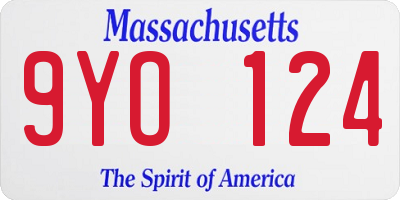 MA license plate 9YO124