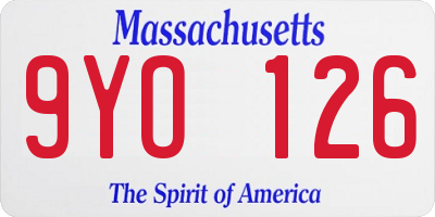 MA license plate 9YO126