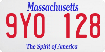 MA license plate 9YO128