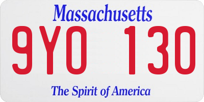 MA license plate 9YO130