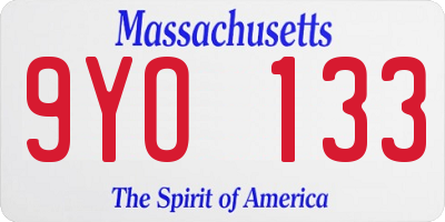 MA license plate 9YO133