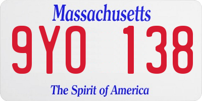 MA license plate 9YO138