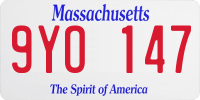 MA license plate 9YO147