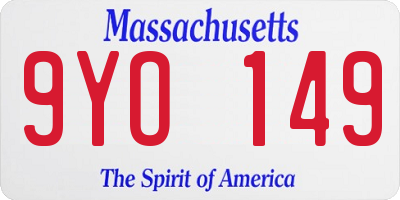 MA license plate 9YO149