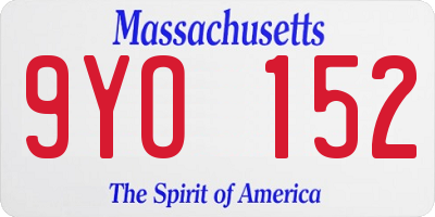 MA license plate 9YO152