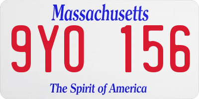 MA license plate 9YO156