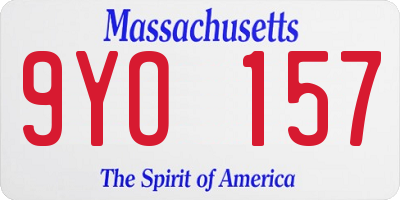 MA license plate 9YO157
