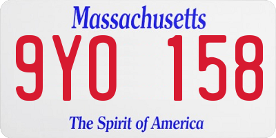 MA license plate 9YO158