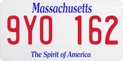 MA license plate 9YO162