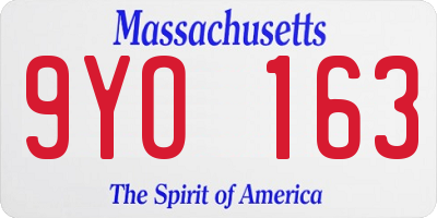MA license plate 9YO163