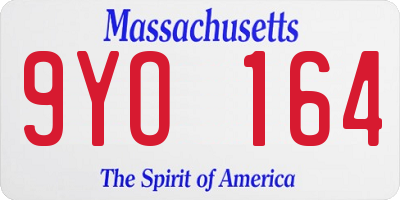 MA license plate 9YO164