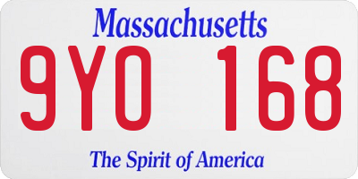 MA license plate 9YO168