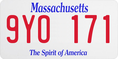 MA license plate 9YO171