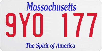 MA license plate 9YO177