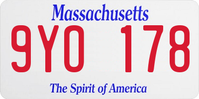 MA license plate 9YO178